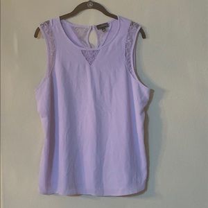 The Limited lilac sleeveless lace blouse